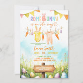 パステルイースターバニーベビーシャワー 招待状 (正面)