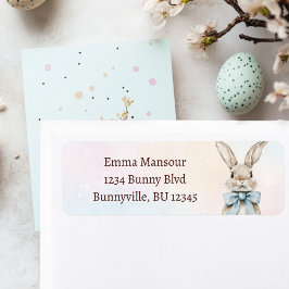 パステルイースターバニー差出人住所 ラベル