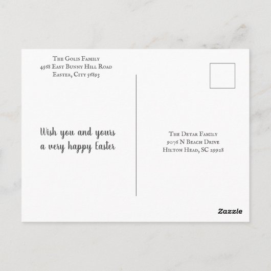 パステルイースターホリデーパーソナライズされたハガキ ポストカード (裏面)
