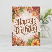 パステルウお洒落ッズ秋秋ハッピーバースデー カード (スタンド正面)