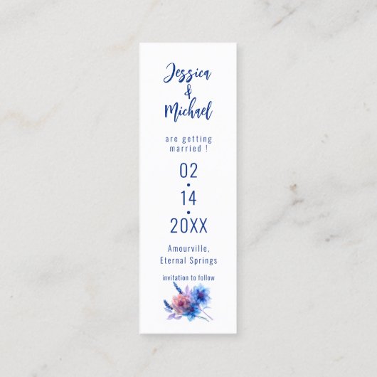 💍パステルウィスパーズメドウブックマーク日付を保存 コーリングカード (裏面)