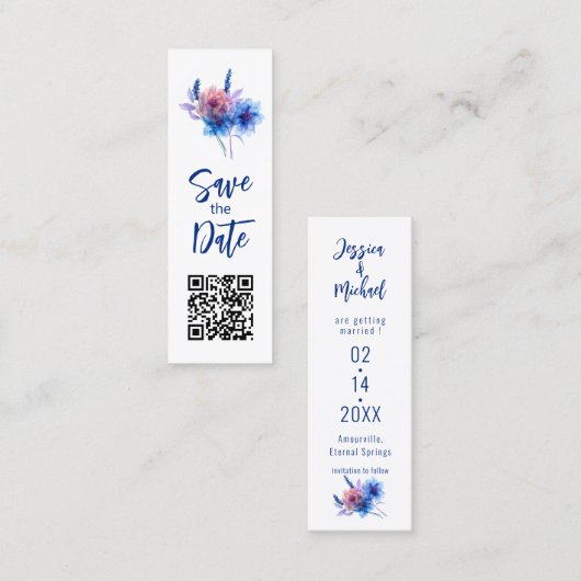 💍パステルウィスパーズメドウブックマーク日付を保存 コーリングカード (正面/裏面)