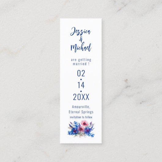 パステルウィスパーズメドウブックマーク日付を保存 コーリングカード (裏面)