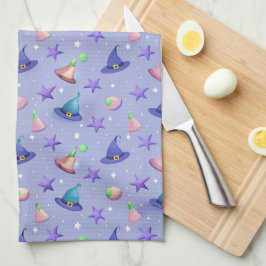 パステルウィッチハット – かわいいかわいいハロウィーンパターン キッチンタオル