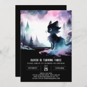 パステルウィムシーキャット誕生日 招待状 (正面/裏面)