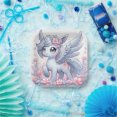 パステルウィムシーユニコーンベビーシャワー ペーパープレート (パーティー)