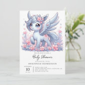 パステルウィムシーユニコーンベビーシャワー 招待状 (スタンド正面)