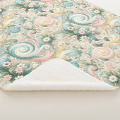 パステルウィムジー渦巻き旋回：コテージコアのデイドリーム シェルパブランケット (3/4)