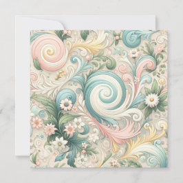 パステルウィムジー渦巻き旋回：コテージコアのデイドリーム 招待状