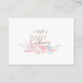 パステルウィンターワンダーランド赤ちゃんシャワーおむつラッフル エンクロージャーカード (裏面)