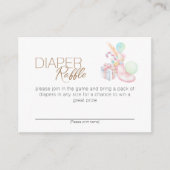 パステルウィンターワンダーランド赤ちゃんシャワーおむつラッフル エンクロージャーカード (正面)