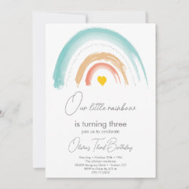 パステルウィーリトルレインボーバースデーパーティー 招待状