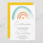 パステルウィーリトルレインボーバースデーパーティー 招待状 (正面/裏面)