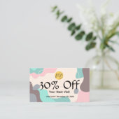 パステルウェーブレモダンストランQrコードメニューと 割引カード (スタンド正面)