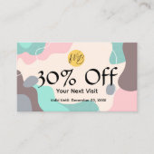 パステルウェーブレモダンストランQrコードメニューと 割引カード (正面)