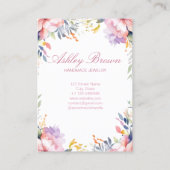 パステルウォータカラーフローラジュエリーイヤリングディスプレイ 名刺 (裏面)