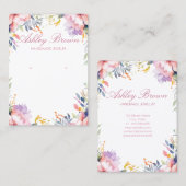 パステルウォータカラーフローラジュエリーイヤリングディスプレイ 名刺 (正面/裏面)