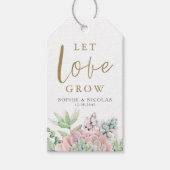 パステルウォーターの色の多肉愛の成長を結婚許可 ギフトタグ (正面)
