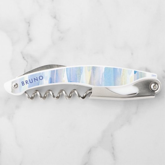 パステルウォーターの色ブラシストロークのモノグラム。 ソムリエナイフ (裏面)