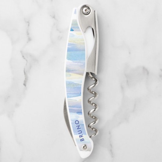 パステルウォーターの色ブラシストロークのモノグラム。 ソムリエナイフ (裏面)