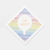 パステルウォーターカスタムカラー文字ベビーシャワーOhベビー スタンダードランチョンナプキン (角)