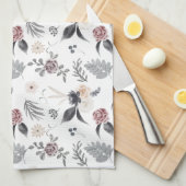 パステルウォーターカラフルカラーバラグレ葉イ キッチンタオル (四つ折り)