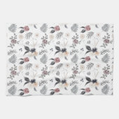 パステルウォーターカラフルカラーバラグレ葉イ キッチンタオル (横)