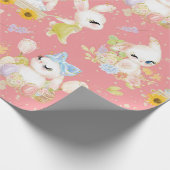 パステルウォーターカラーかわいいイースターバニー ラッピングペーパー (角)