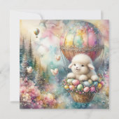 パステルウォーターカラーかわいいラムシック復活祭 シーズンカード (正面)
