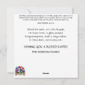 パステルウォーターカラーかわいいラムシック復活祭 シーズンカード (裏面)