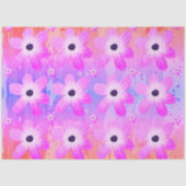 パステルウォーターカラーかわいらしピンクの花 薄葉紙 (正面)