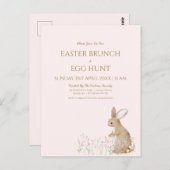 パステルウォーターカラーイースターエッグ狩りブランチ予算 ポストカード (正面/裏面)