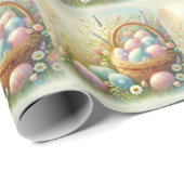 パステルウォーターカラーイースターエッグ ラッピングペーパー (ロールコーナー)
