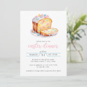 パステルウォーターカラーイースターディナーイースターパン 招待状 (スタンド正面)