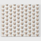 パステルウォーターカラーイースターバスケットラッピング紙 ラッピングペーパー (フラット)