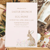 パステルウォーターカラーイースターバニーエッグ狩りブランチ 招待状