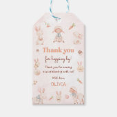 パステルウォーターカラーイースターバニー誕生日 ギフトタグ (正面)