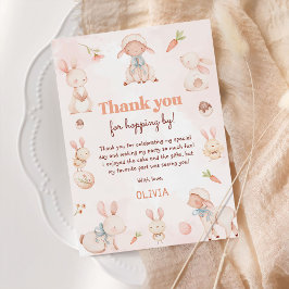 パステルウォーターカラーイースターバニー誕生日 サンキューカード