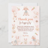 パステルウォーターカラーイースターバニー誕生日 サンキューカード (正面)