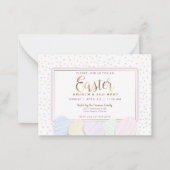 パステルウォーターカラーイースターブランチ&エッグ狩り招待状 ノートカード (正面)