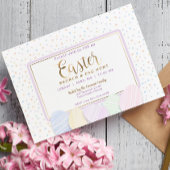 パステルウォーターカラーイースターブランチ&エッグ狩り招待状 ノートカード