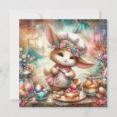 パステルウォーターカラーイースターラビットベーキングトリート シーズンカード (正面)