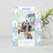 パステルウォーターカラーウィンタースノーフレーク写真クリスマス (スタンド正面)