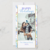 パステルウォーターカラーウィンタースノーフレーク写真クリスマス (正面)