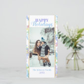 パステルウォーターカラーウィンタースノーフレーク写真クリスマス (スタンド正面)