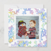 パステルウォーターカラーウィンタースノーフレーク写真クリスマス (正面)