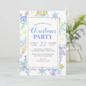 パステルウォーターカラーウィンタースノーフレーク |クリスマス 招待状 (スタンド正面)