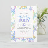 パステルウォーターカラーウィンタースノーフレーク |クリスマス 招待状 (スタンド正面)