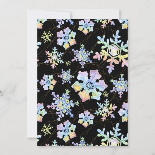 パステルウォーターカラーウィンタースノーフレーク |クリスマス 招待状 (裏面)