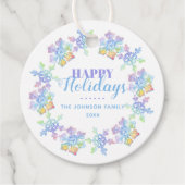 パステルウォーターカラーウィンタースノーフレーク |休日 フェイバータグ (正面)